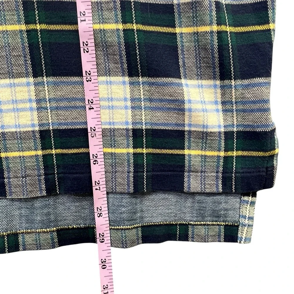 Polo Ralph Lauren Rugby Shirt Mens Large Plaid Tartan Style Made USA Distressed